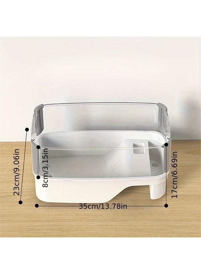 موطن السلاحف الصغيرة البيضاء مع منصة التشمس مربع حوض الزواحف من البولي بروبيلين - Image 2